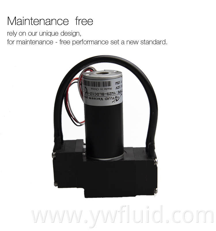 YWfluid 12v 24v OEM Micro Diaphragm Air Pump With High Performance Used for Vacuum Generation